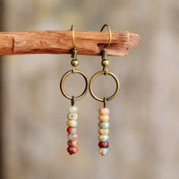 Aretes de Piedra de Jaspe Natural