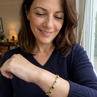 Pulsera de Corazones Verdes