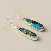Aretes de Gota de Jaspe Turquesa