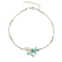 Tobillera de Estrella y Concha con Piedras Naturales
