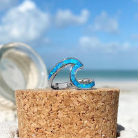 Anillo de Ola Marina en Ópalo y Plata