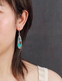 Aretes de Gota de Jaspe Turquesa