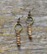 Aretes de Piedra de Jaspe Natural