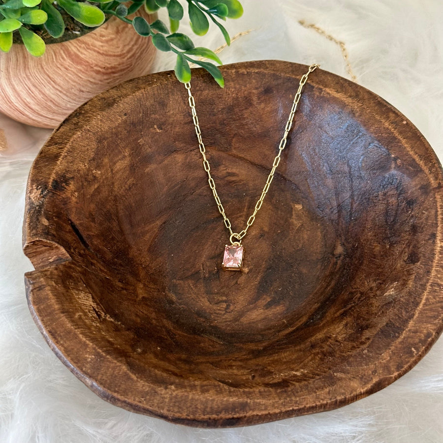 Collar con Charm Corte Esmeralda