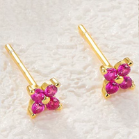 Aretes de Botón de Flor Delicados