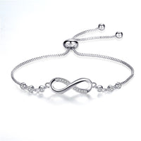Pulsera Ajustable de Infinito en Plata
