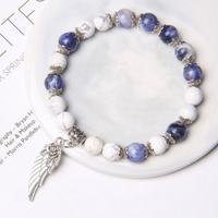 Pulsera de Pluma con Piedras en Plata