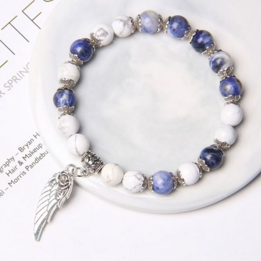 Pulsera de Pluma con Piedras en Plata