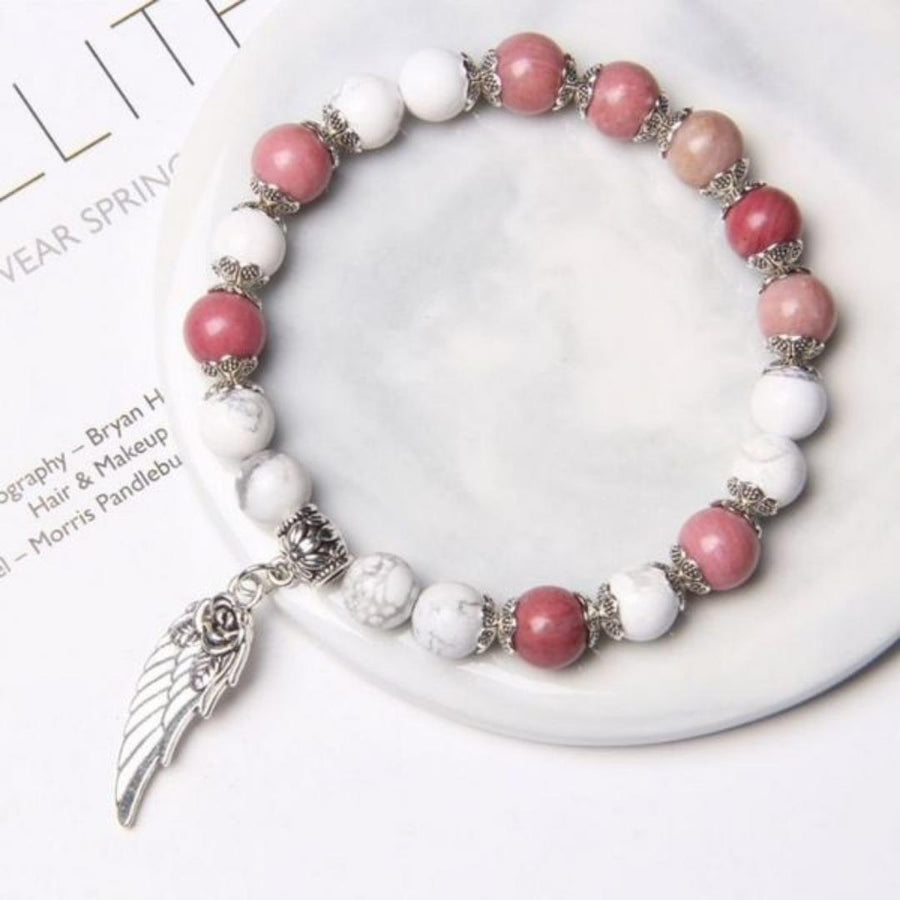Pulsera de Pluma con Piedras en Plata