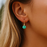 Aretes Colgantes de Amazonita en Oro