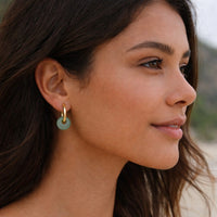 Aretes de Gancho de Pez con Mosquetón de Aventurina