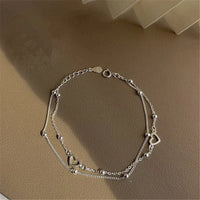 Pulsera Ajustable de Corazón en Plata