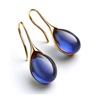 Aretes Colgantes de Cristal en Oro y Plata