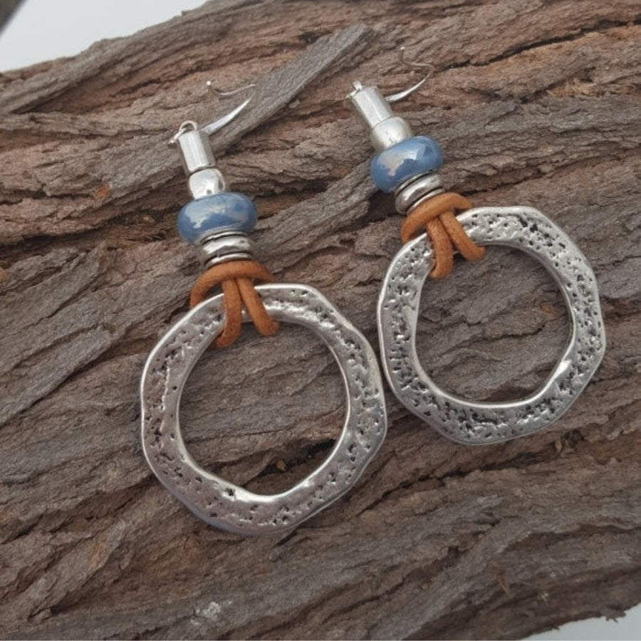 Aretes Vintage Boho de Círculo en Plata