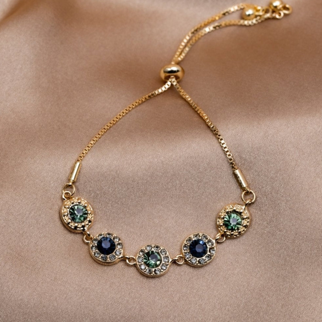 Pulsera Ajustable de Zirconia en Oro