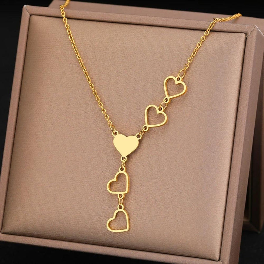 Collar de Corazón en Oro y Plata
