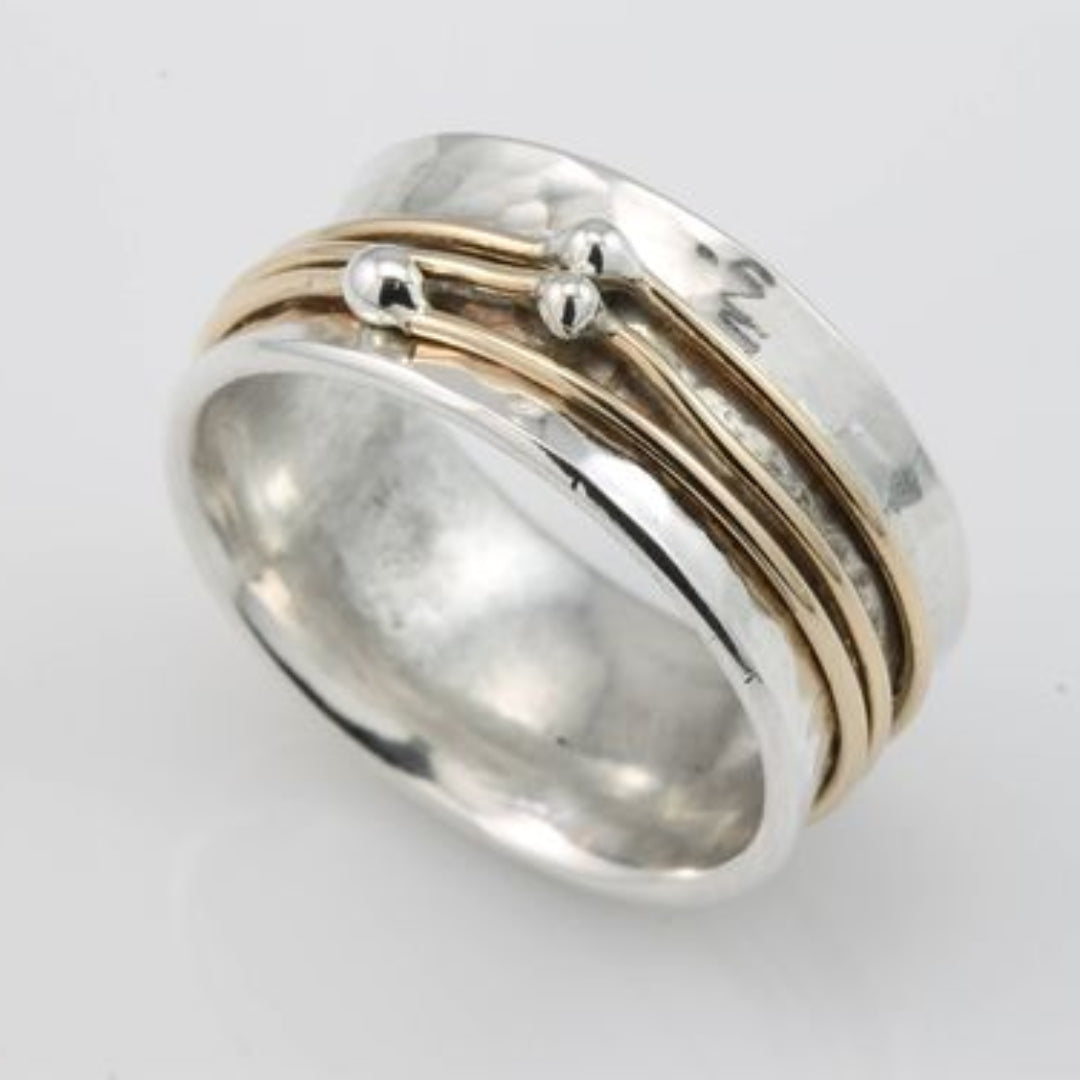 Anillo Vintage de Oro en Capas en Plata