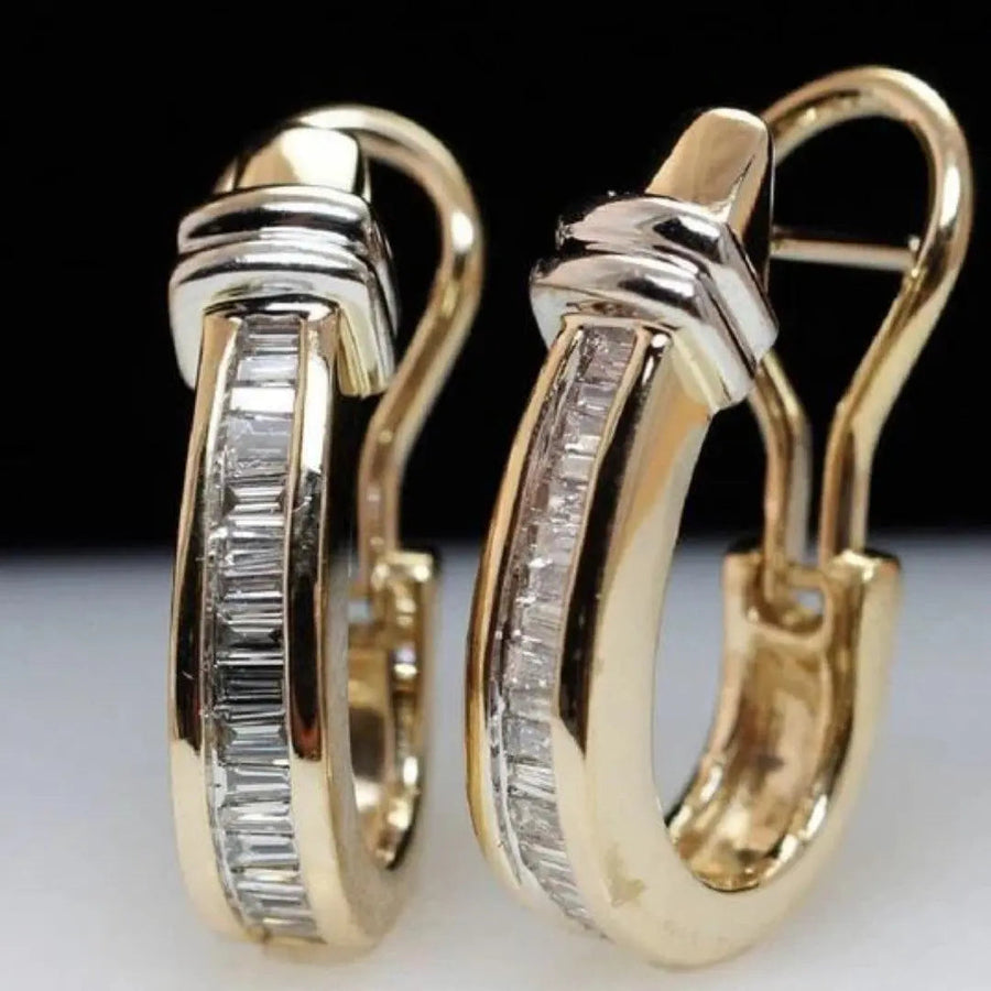 Aretes vintage de oro y diamante