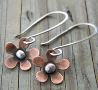 Aretes Vintage de Flor en Plata
