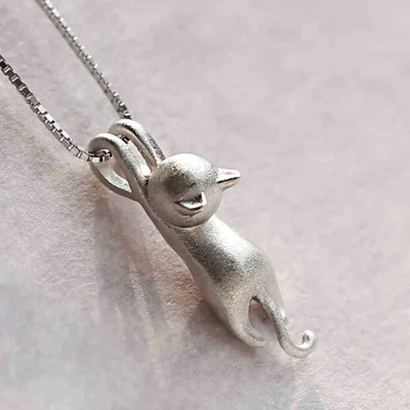 Collar de Gatito Juguetón en Plata Esterlina 925