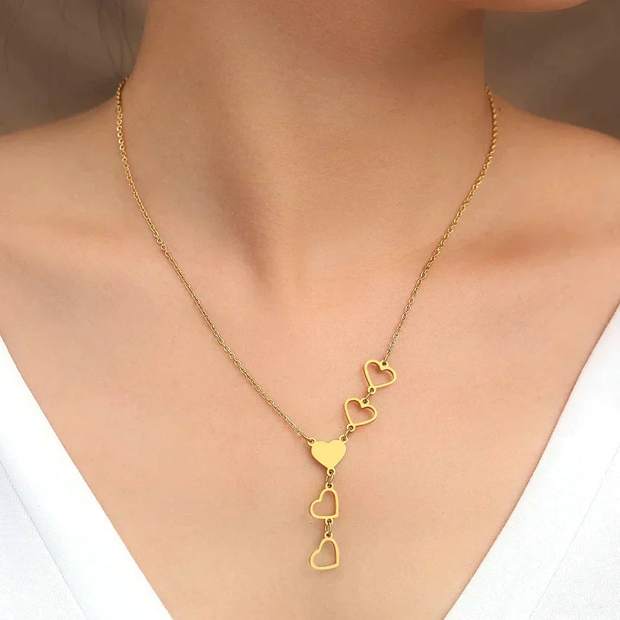 Collar de Corazón en Oro y Plata