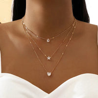 Collar de Tres Dijes con Zirconia en Oro