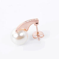 Set Collar + Aretes con Perlas en Oro Rosa