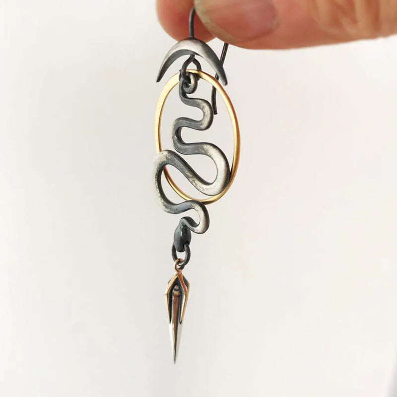 Aretes de Espiral Geométrica Irregular Serpentina