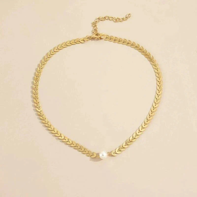 Collar de Perla Griego en Oro