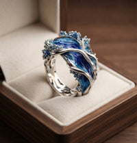 Anillo de Ola del Océano Dorado Estilo Antiguo