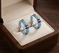 Aretes de Aro Chispeantes Escarchados