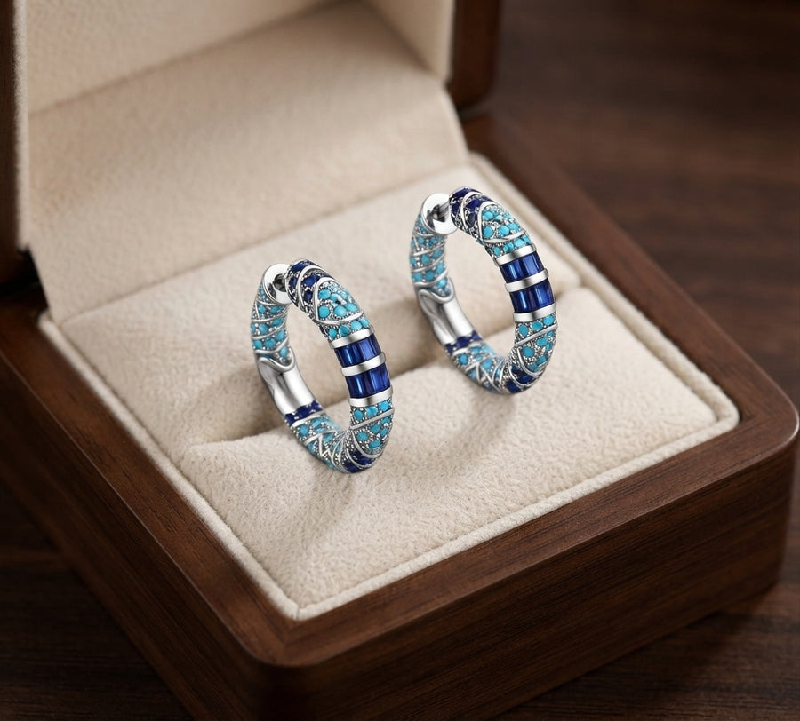 Aretes de Aro Chispeantes Escarchados