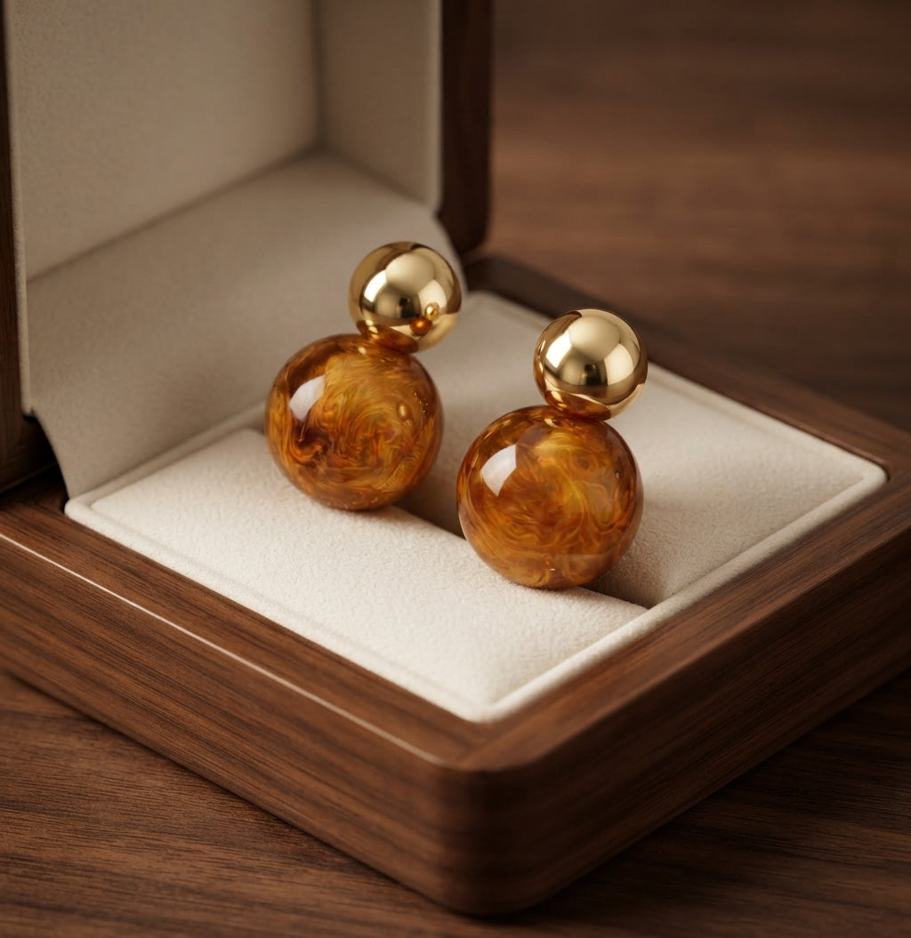 Aretes Colgantes Aurelie de Ámbar