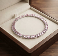 Pulsera de Tenis Prisma de Zafiro Rosa