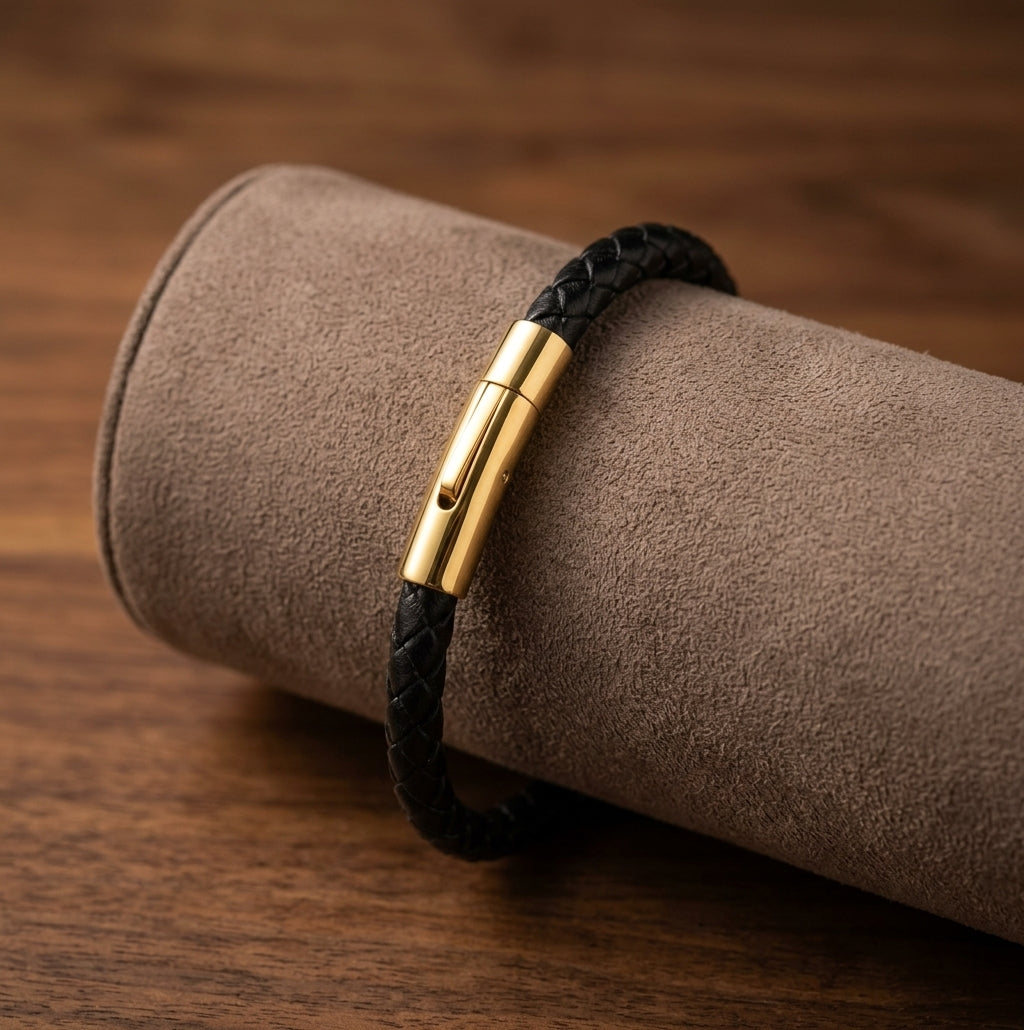 Pulsera de Cuero Trenzado Valor
