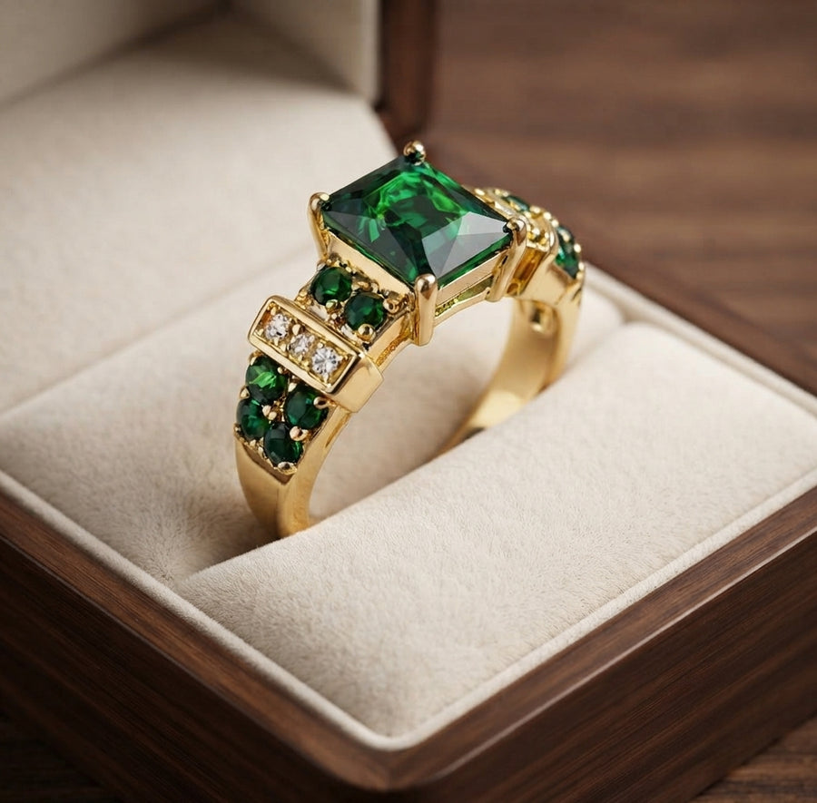Anillo Exquisito de Esmeralda