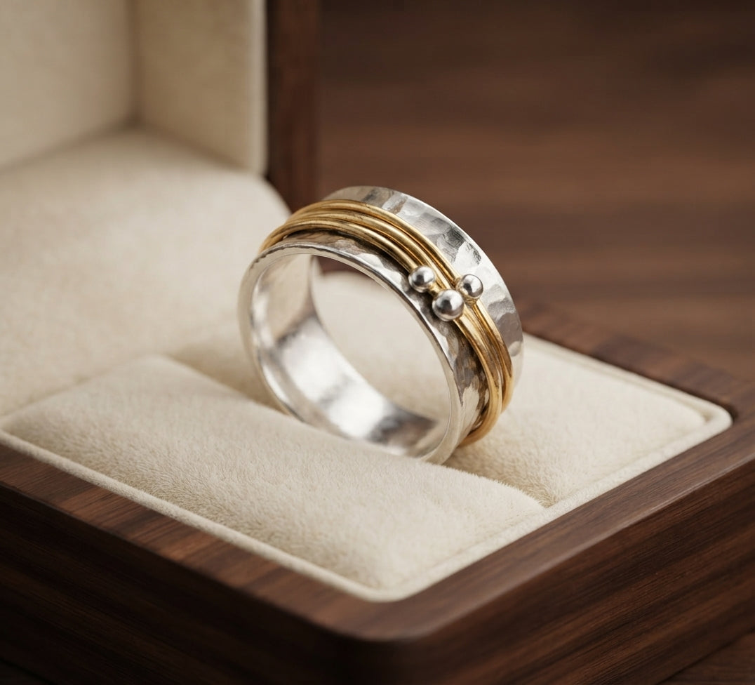 Anillo de Plata en Capas de Oro Vintage