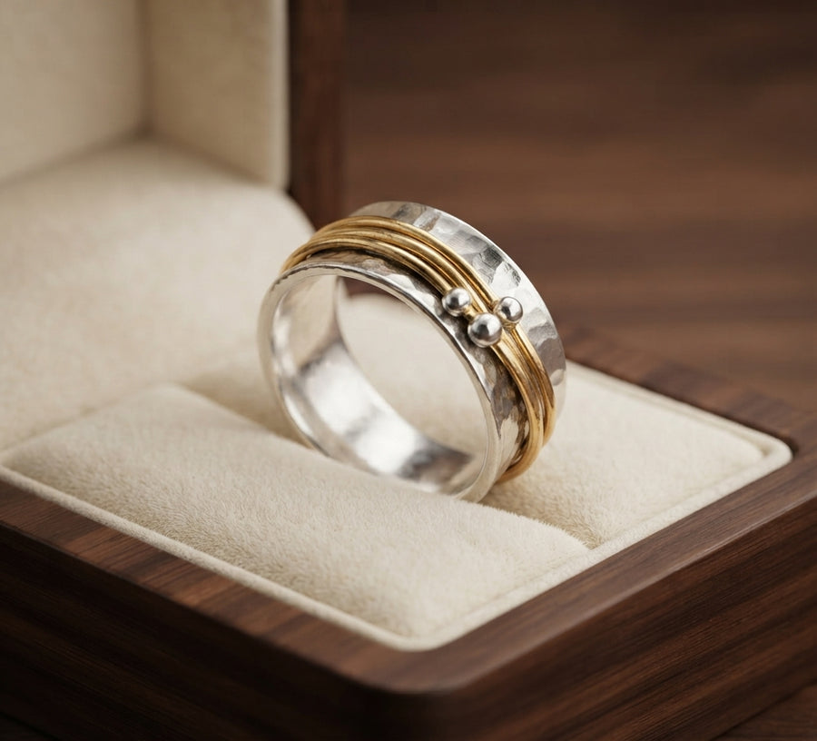 Anillo de Plata en Capas de Oro Vintage