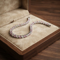 Pulsera de Tenis Dúo de Zafiro Rosa
