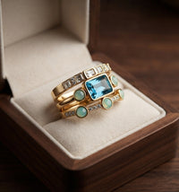 Set de Anillos Azul Celeste Atemporal