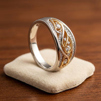 Anillo Hueco de Oro & Plateado