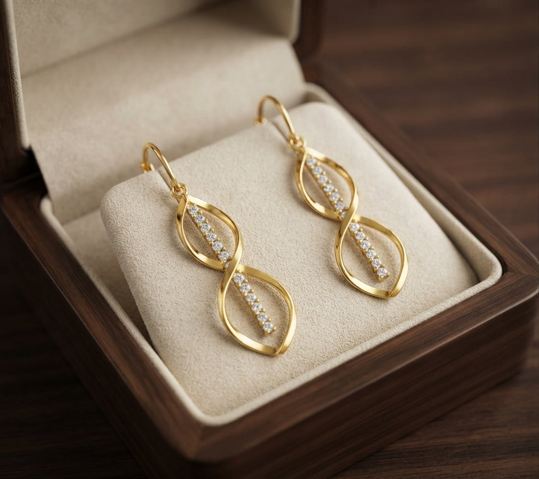 Aretes de Espiral Rayo de Sol