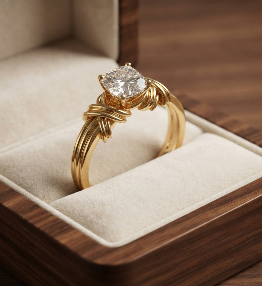 Anillo Statement de Aro con Nudo