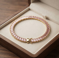 Pulsera de Tenis Kendall de Zafiro Rosa