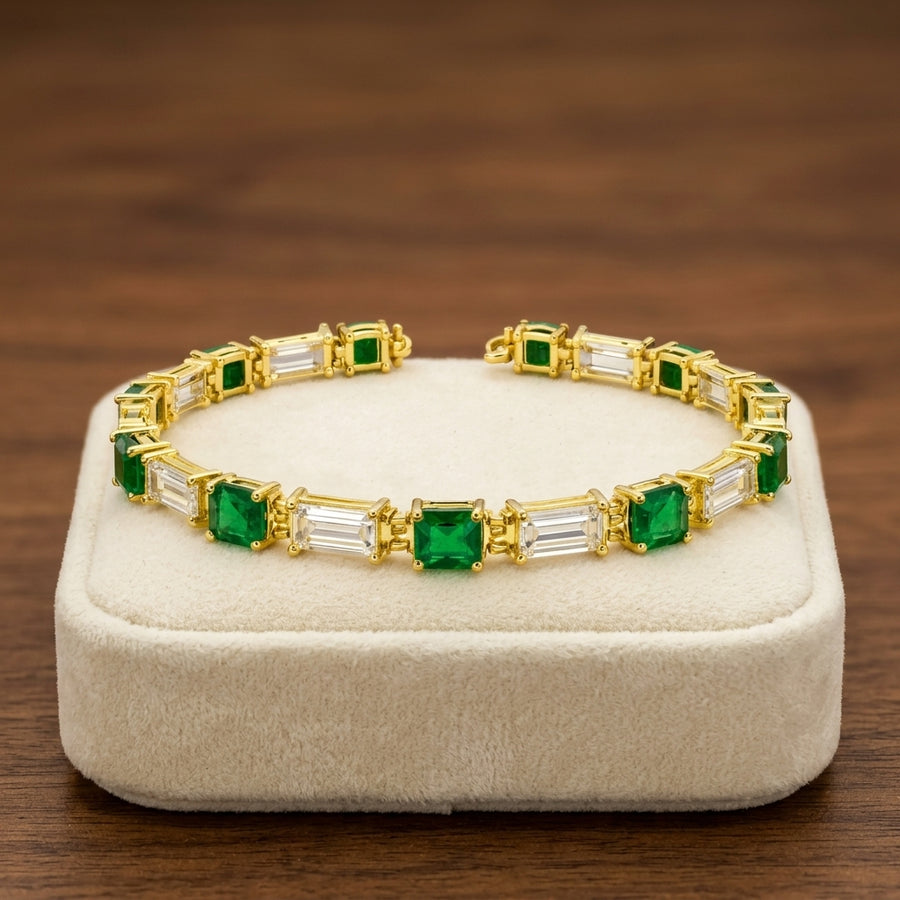 Pulsera de Tenis de Eslabón Verde