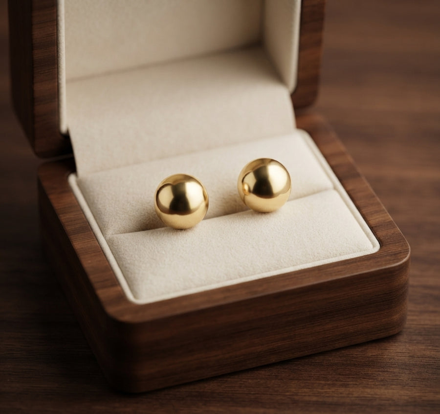 Aretes de Botón de Esfera