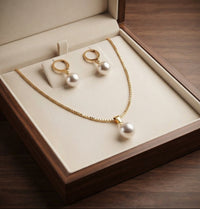 Set de Joyería de Perla Gracia Dorada