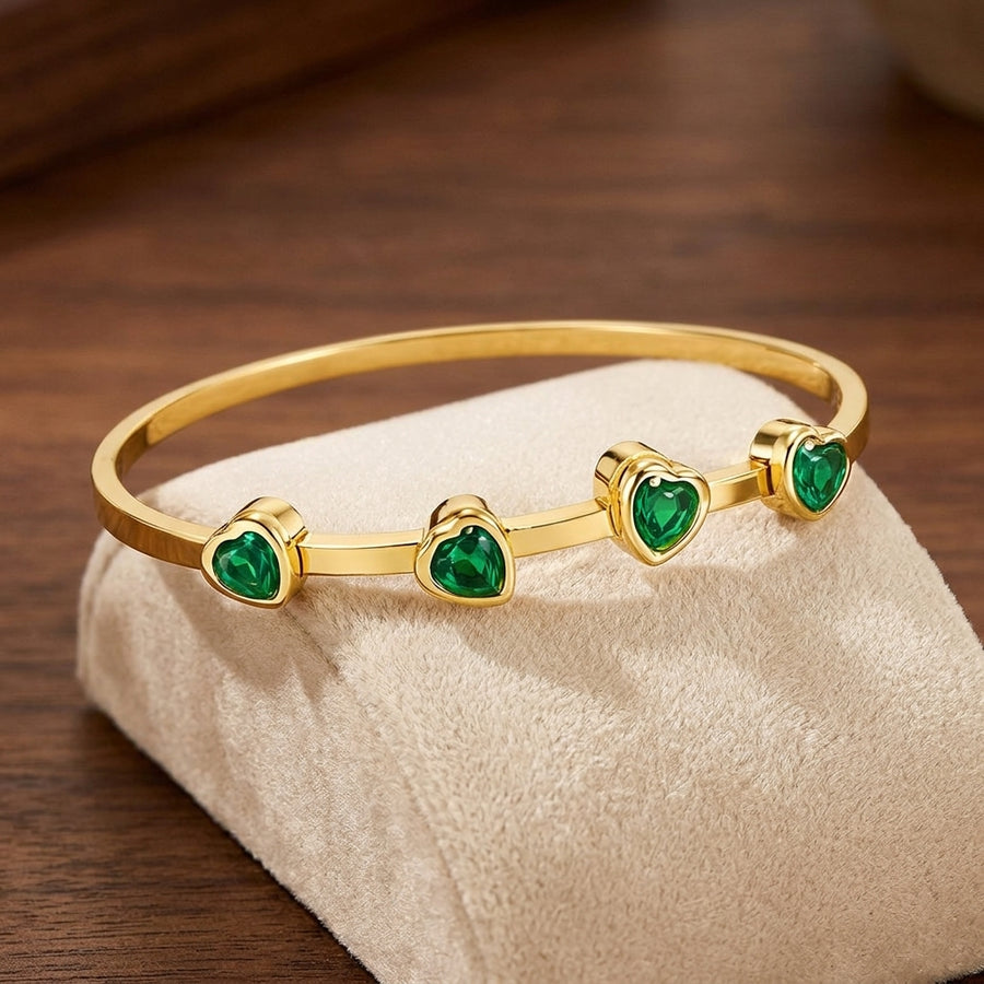 Pulsera de Corazones Verdes