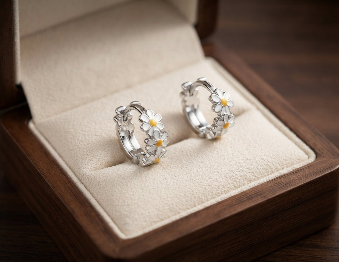 Aretes de Aro Margarita Elegantes