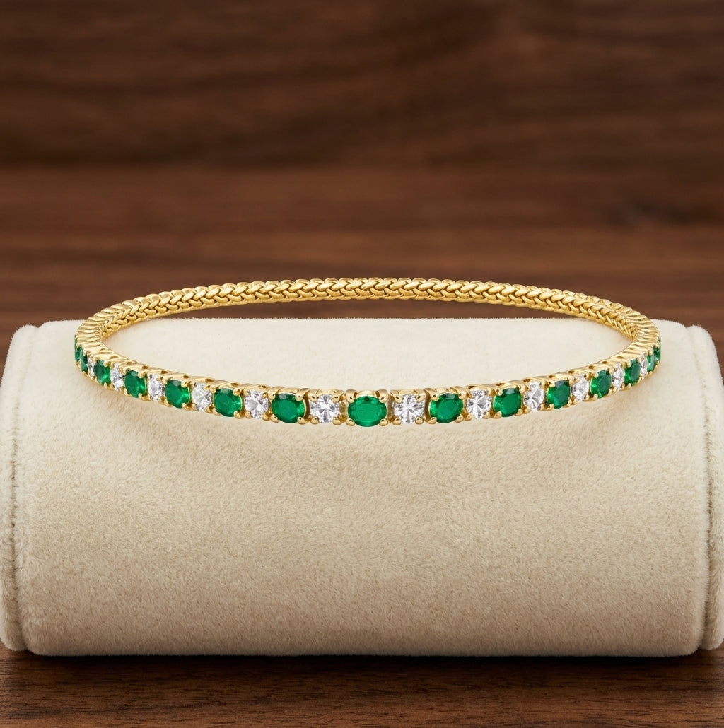 Pulsera de Tenis Trío de Esmeralda